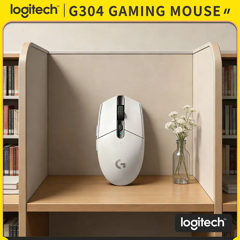 

Беспроводная игровая мышь Logitech G304 с сенсором HERO 12000 DPI, LIGHTSPEED, 1 мс, 9 месяцев автономной работы, для ноутбуков и геймеров