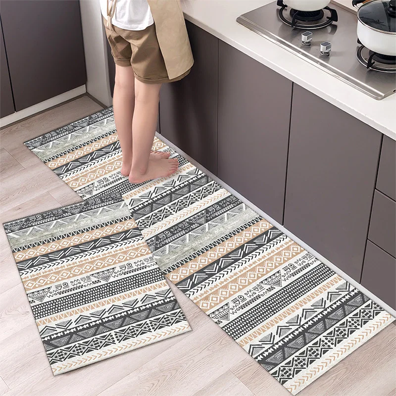 Modern Kitchen Mat Fashion Simple Nordic Style Long Strip Area Rug Absorption Doormat Entrance Anti-Slip Floor Carpet Home Decor