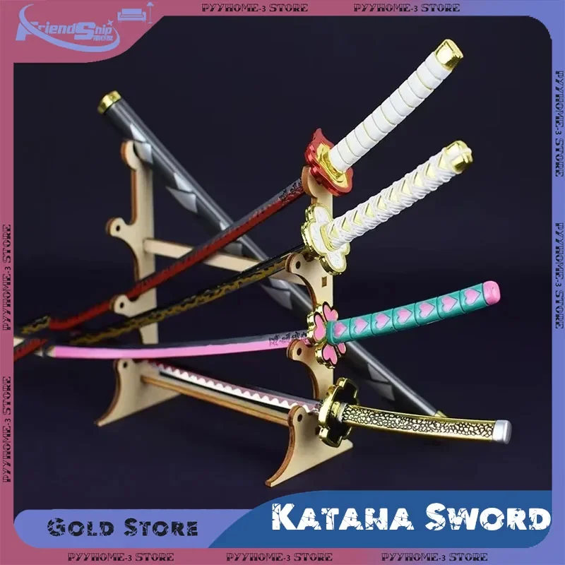 26cm Katana Sword Demon Slayer Sword Cosplay Metal Props Collection Anime Weapon Samurai Knife Prop Kid Toy Gift Home Decor