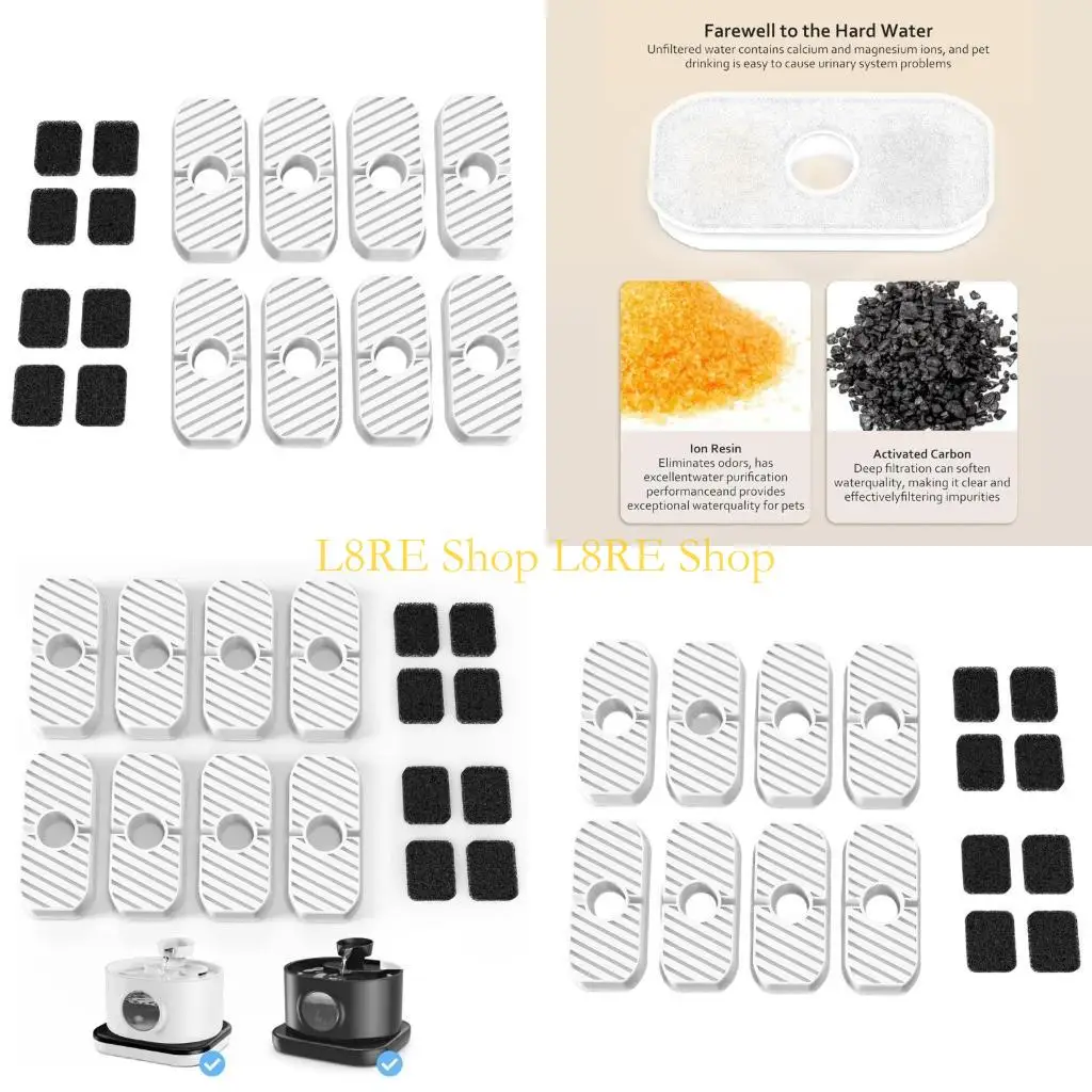 L8RE Легко заменить фильтры и губки для досаживателей для домашних животных.