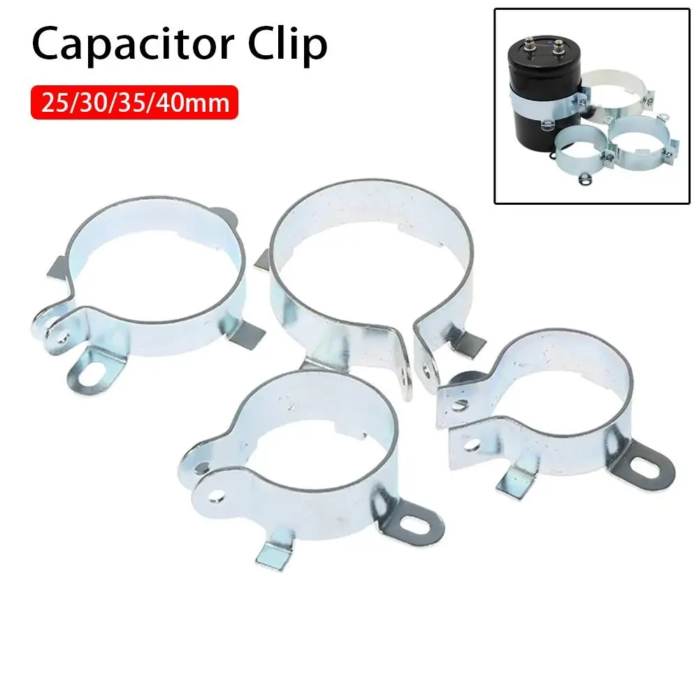 1Pcs Fastening Clamping Ring Capacitor Clip Iron Hoop Holder 2 Feet Mounting Clamp 25mm 30mm 35mm 40mm Tin Plated Fixing Bracket