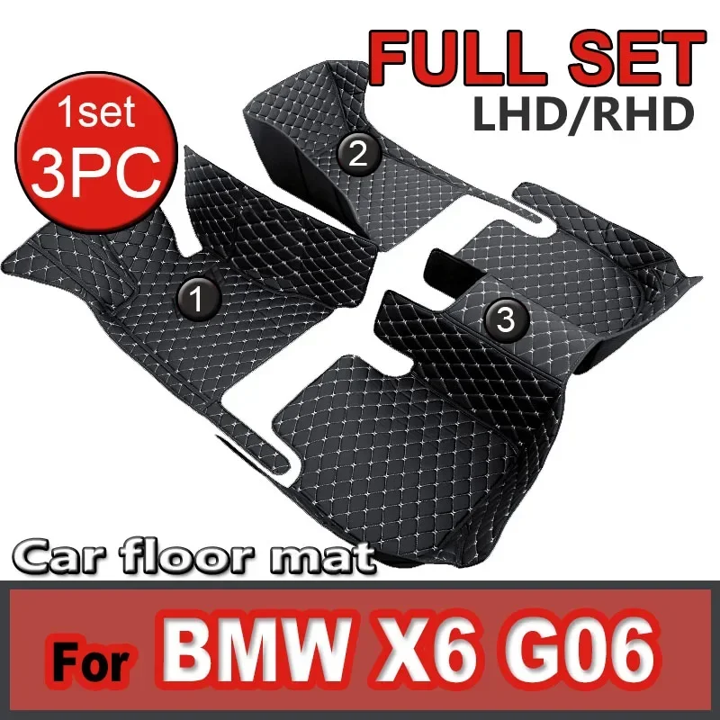 

Автомобильные коврики для BMW X6 G06 MK3 2020 2021 2022, роскошные кожаные напольные коврики, авто водонепроницаемый ковер, детали интерьера, автомобильные аксессуары