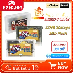 EPICJOY Rewritable GBA Flash Cart-32MB Storage 1Mb Flash-Solar + RTC Functionality Compatible with GBA/GBASP/GB Pocket/GB Micro
