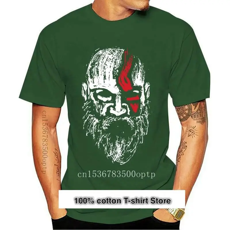 Camiseta de Kratos de Dios de la guerra, camisa de hombre antiguo, cara de Kratos, nueva