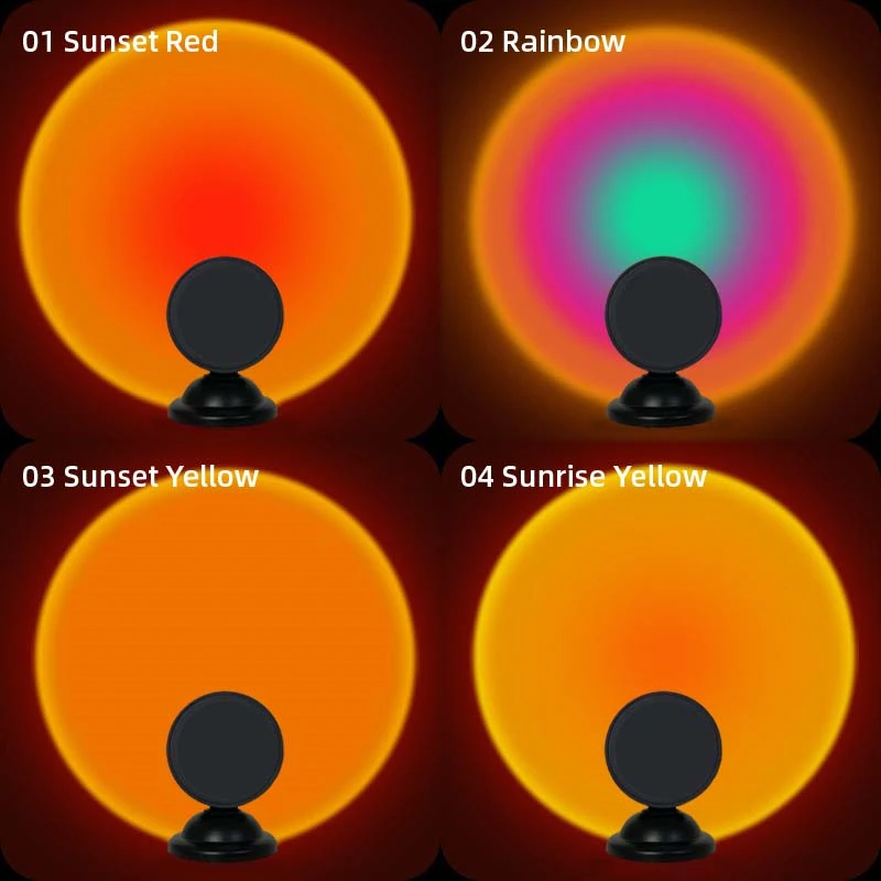 Mini LED Sunset Light Projection Lamp USB LED Night Light RGB Sunset Lamp Rainbow Lights For Room Atmosphere Lighting Decoration
