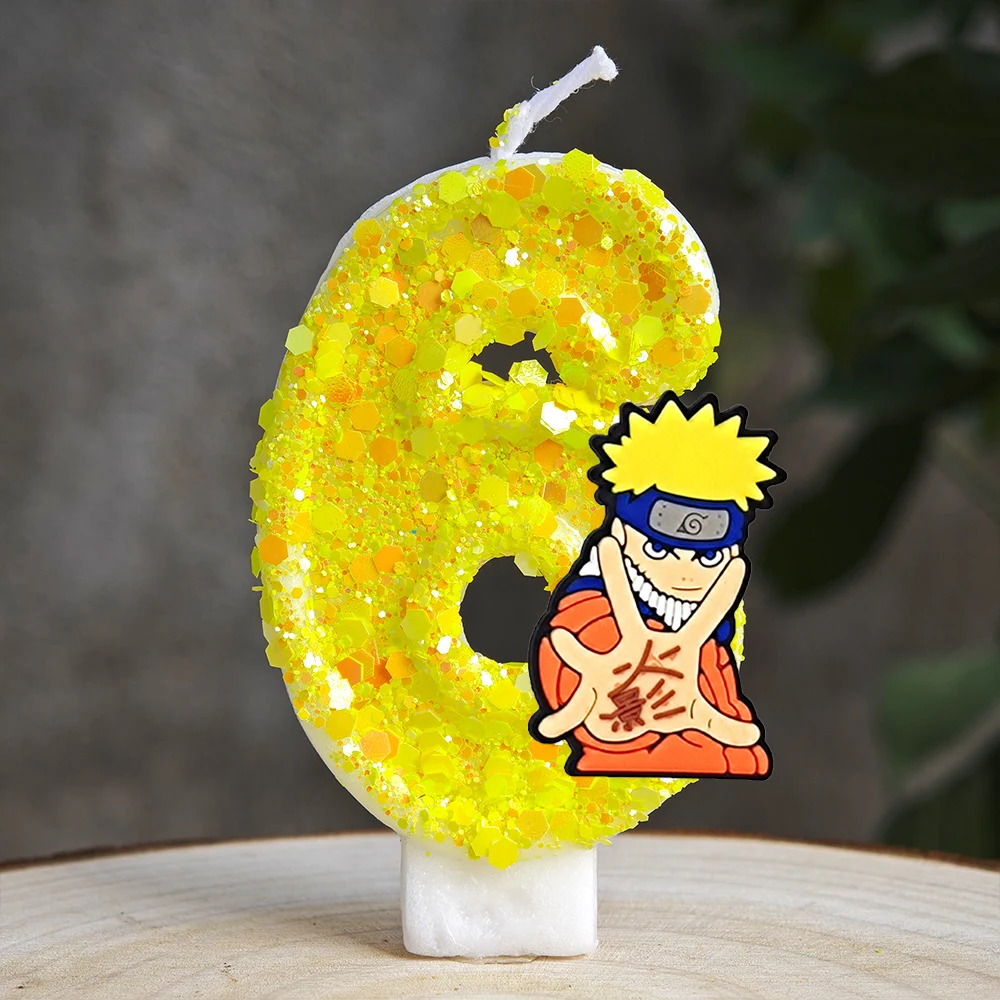 جديد ناروتو الشموع أنيمي موضوع 0-9 عدد الشموع استحمام الطفل كعكة المكونات في الاطفال كعكة عيد ميلاد الديكور هدية لوازم #2