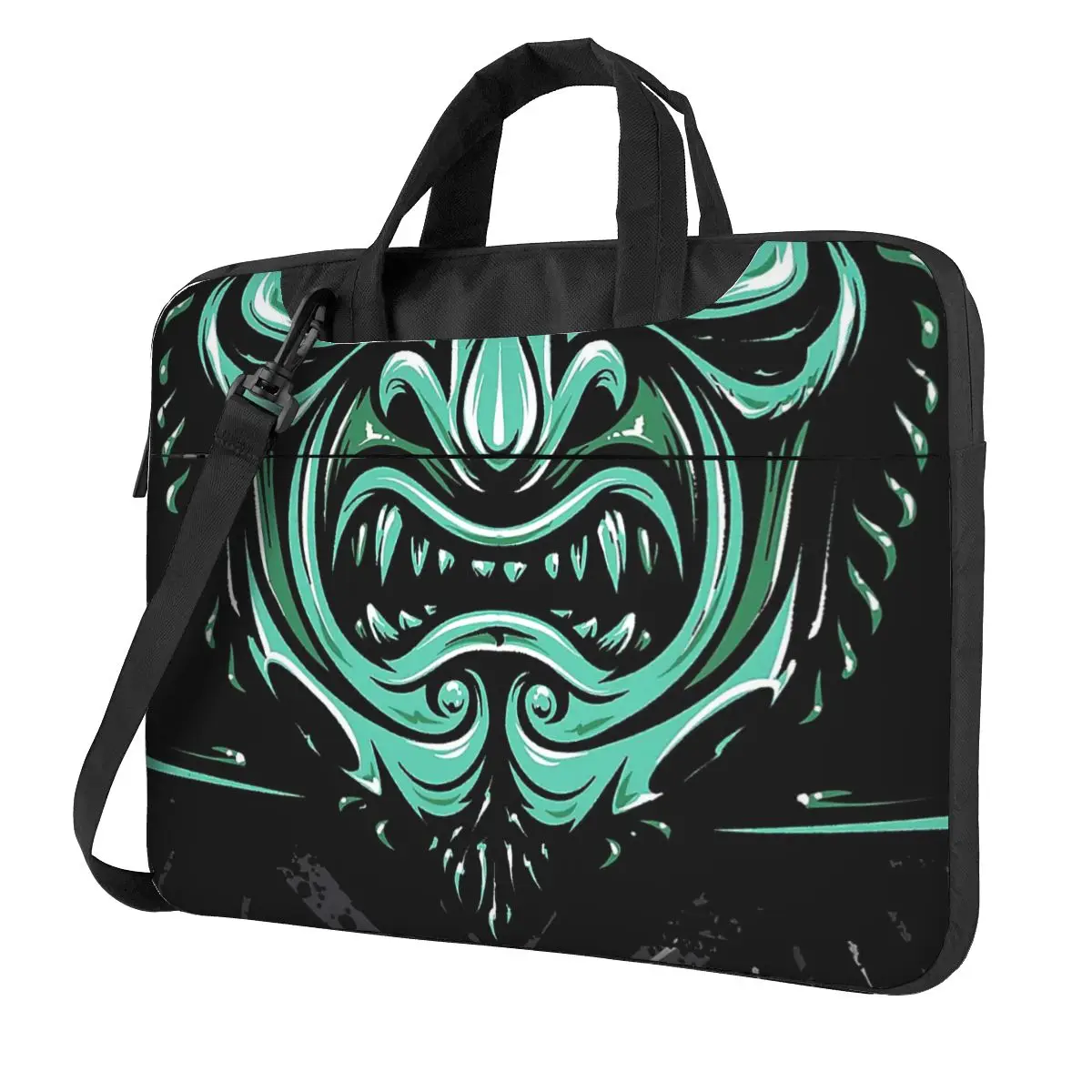 

Jade Samurai Mask Laptop Bag Case Protective Vintage Computer Bag Bicycle Crossbody Laptop Pouch