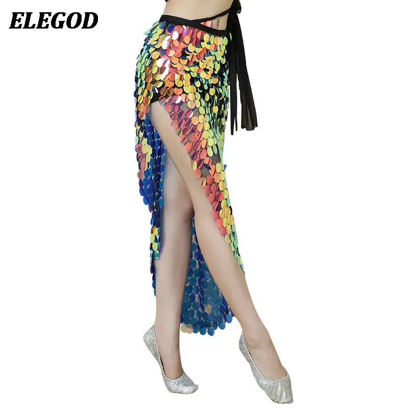 Lady Sequin Belly Dance Hip Scarf Mini Skirt for Women Sexy Bellydance Tassel Belt Hipskirt Oriental Indian Costume Accessories