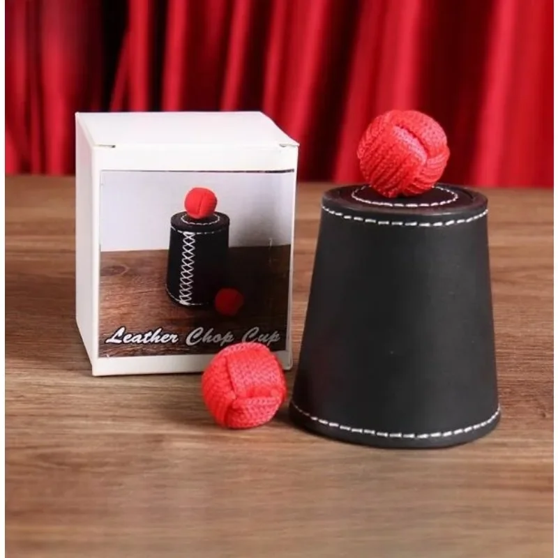 

Leather Chop Cup Magnetic Cup and Ball Stage Magic Tricks Close Up Illusion Magia Magie Magicians Prop Ball Transportation