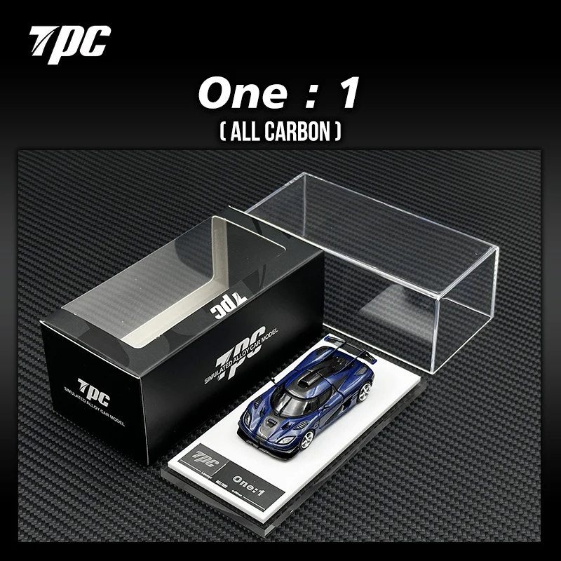 TPC In Stock 1:64 ONE 1 Carbon Fiber Hood Stripe Openable Hood Diecast Diorama Car Model Toy