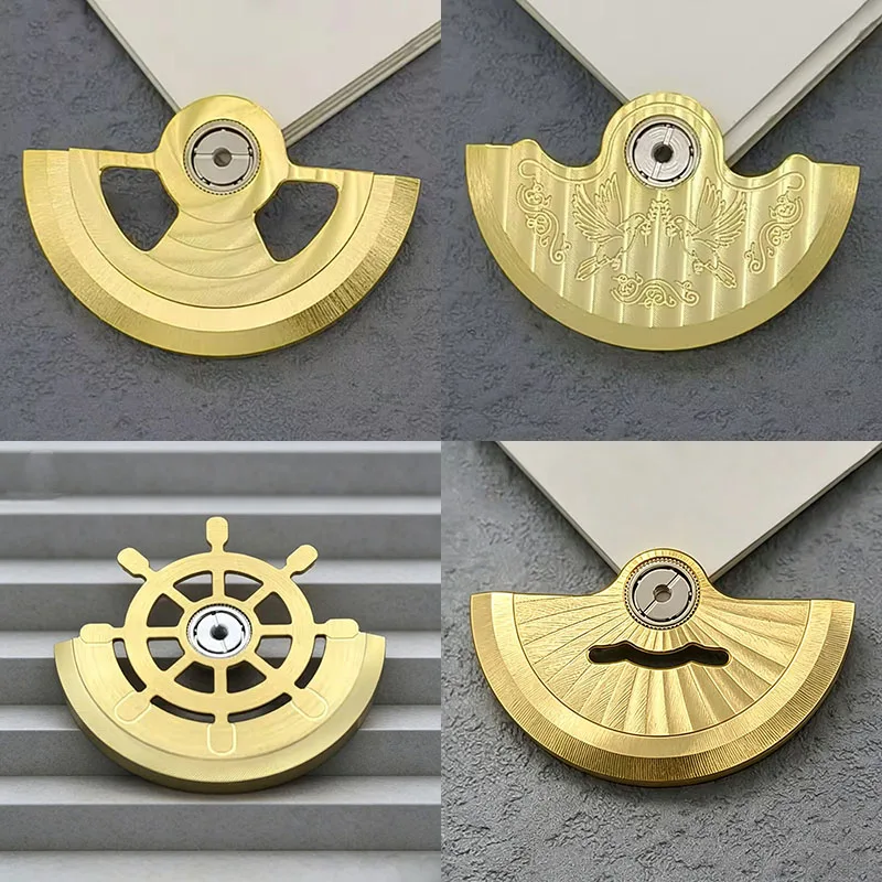 NH35 Rotor, Watch Counterweight Block, Golden Automatic Rotor for NH‑Series Movement, Mod Parts Compatible with NH34/36 Movement
