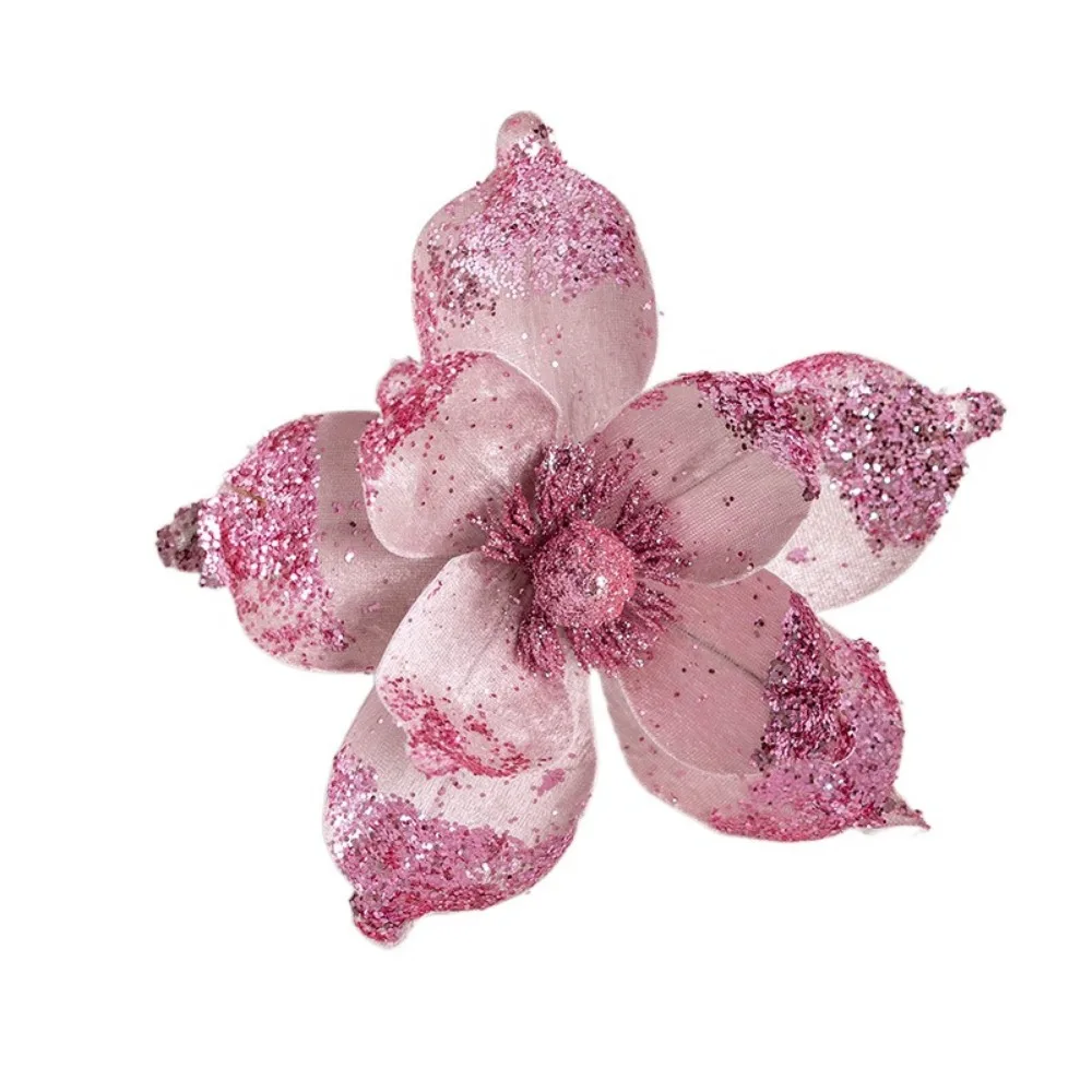 

Creative DIY Christmas Glitter Flower Simulation Long-lasting Artificial Flower Hanging Sequins Flower Christmas Tree Decor