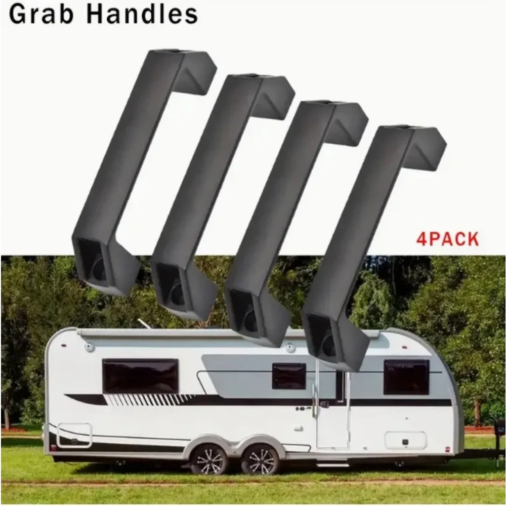 New 4PCS Black Plastic Door Grab Handles Replacement For Motorhome Caravan Boats Door Handle RV Accessories Wholesale