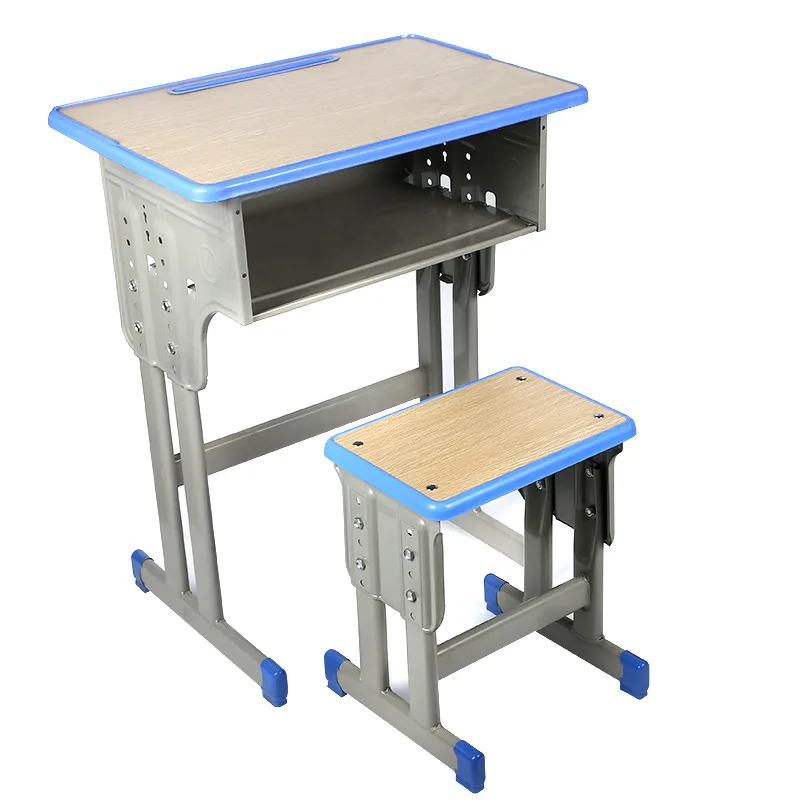 

Adjustable modern wooden table with metal chairs for students' school tutoring training
