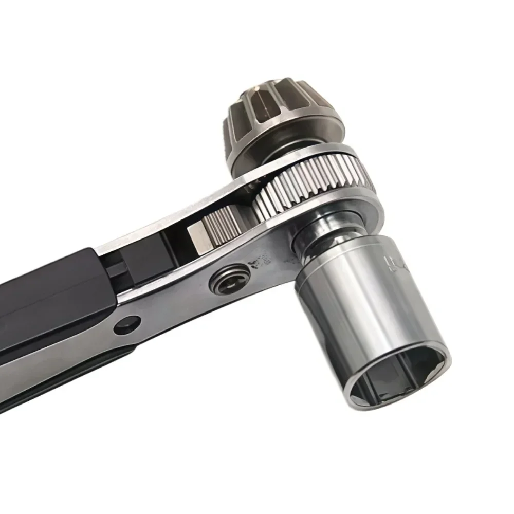 2-in-1 Multi-Functional Drill Chuck Detachable Black Screwdriver Two-Way Ratchet Square Head Wrench Tool Home Repair