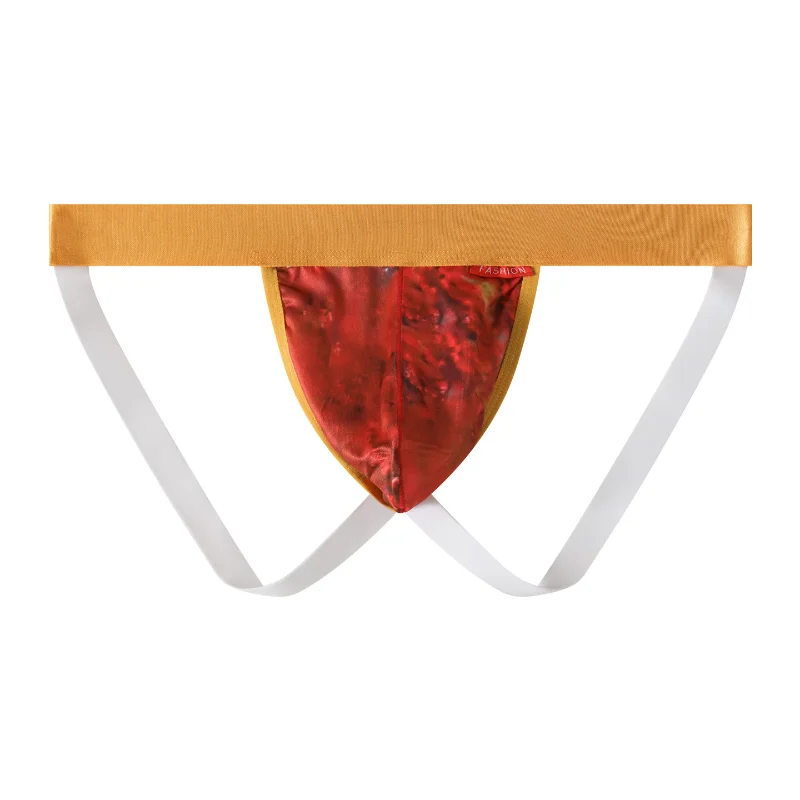 Men's Thong G String New Printing Fashion Low-Rise Quick-Drying Underwear U Pouch Panties Open Butt Thong Lingerie