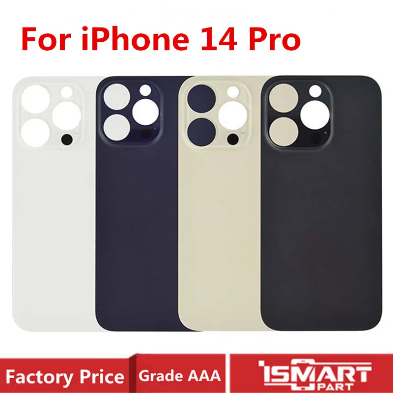 

Big Hole Back Glass For iPhone 14 Pro Back Side Cover Rear Door Housing For 14Pro Backcover Repair Parts