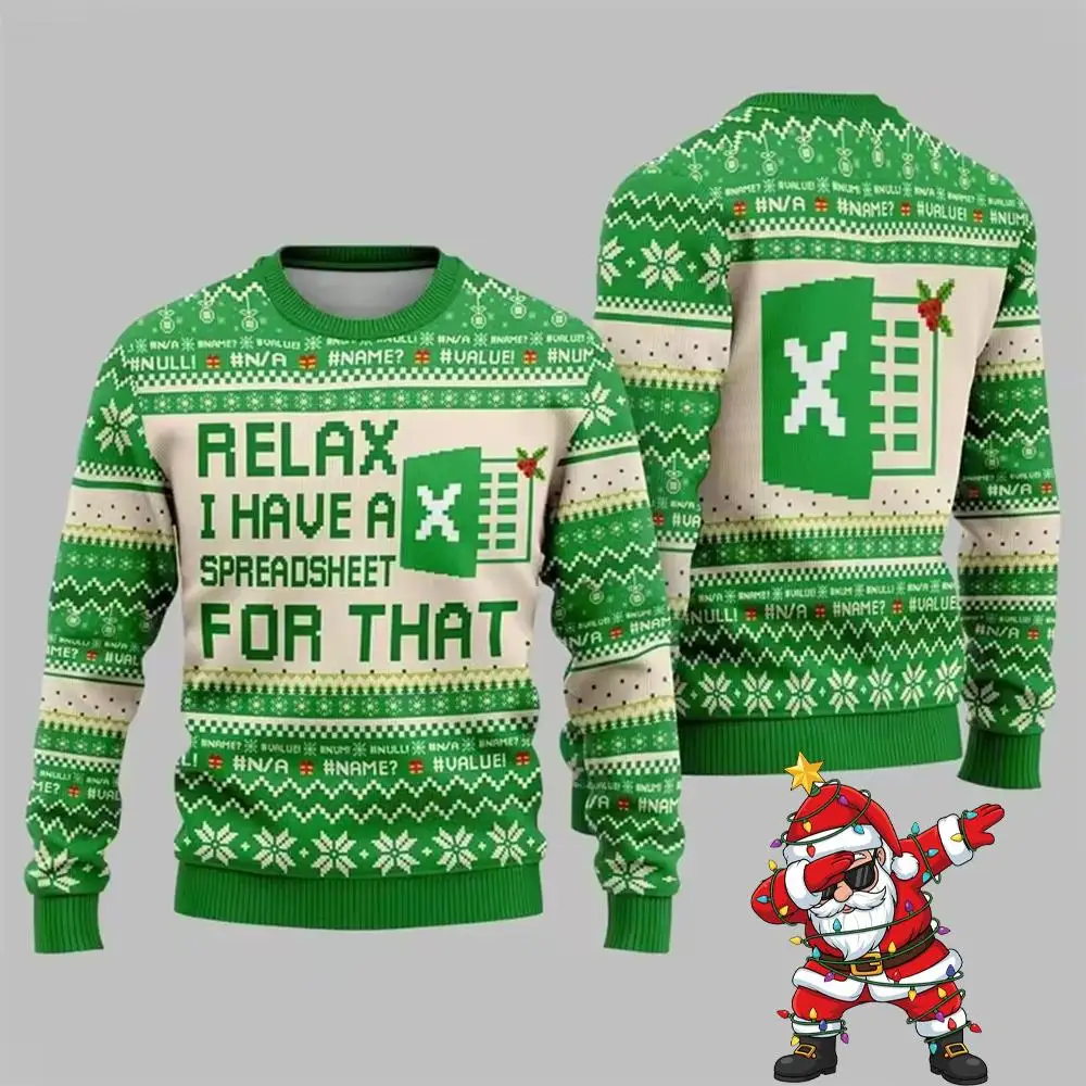 

2026 Personalized Worksheet Pullover Sweater Fun Christmas Ugly Sweater 3D Print Sweatshirt Unique And Fun Holiday Party Gift