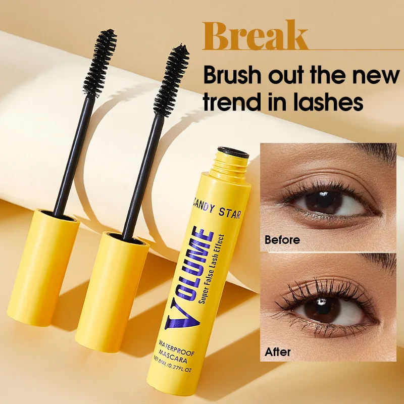 มาสคาร่ากันน้ำ สูตรเพิ่มความยาวและเพิ่มวอลลุ่ม ป้องกันการเลอะเปื้อน สำหรับขนตาโค้งงอนอย่างเป็นธรรมชาติ ติดทนนานตลอดวัน ไม่เป็นขุย เครื่องสำอาง