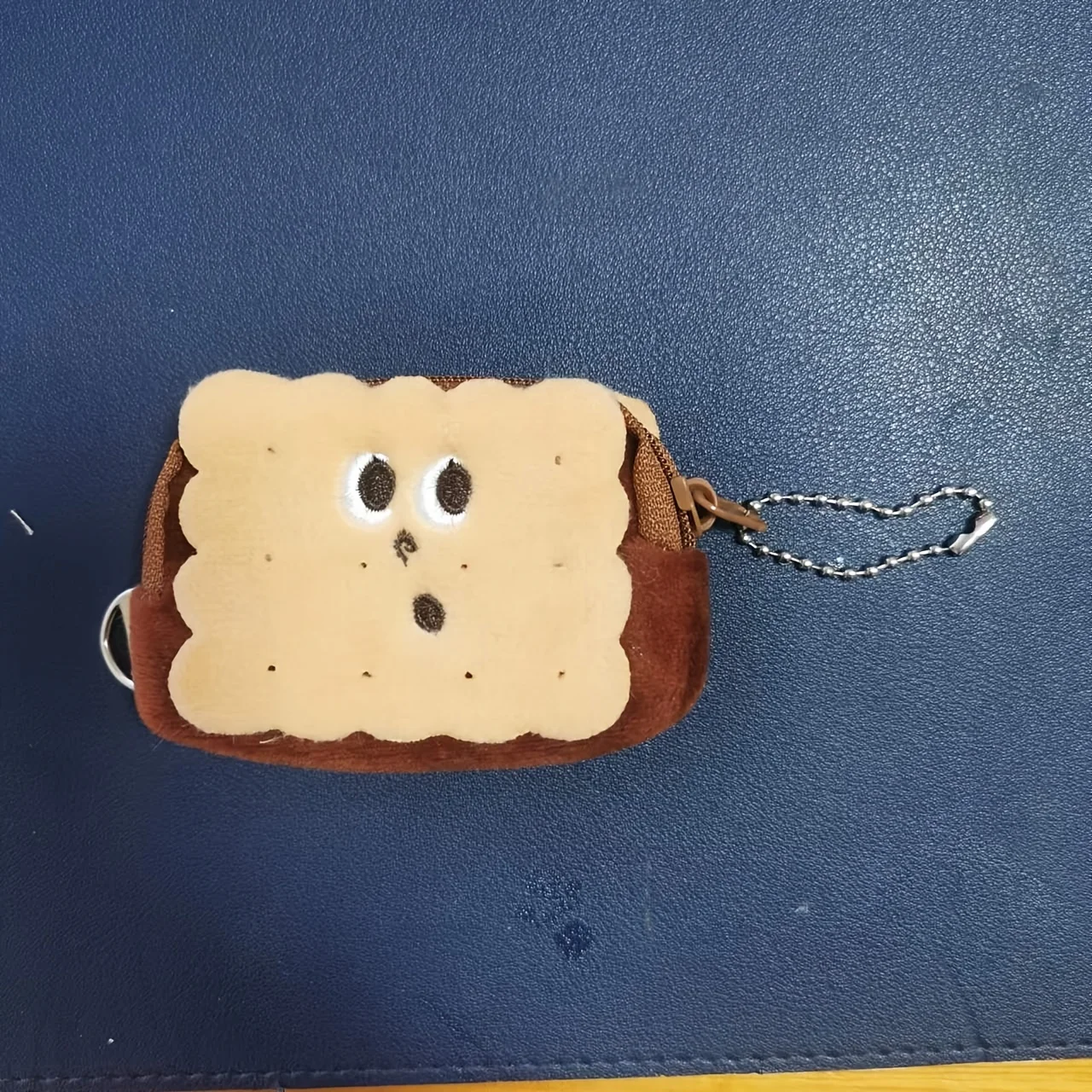Creative Plush Biscuit Coin Purse Keychain
