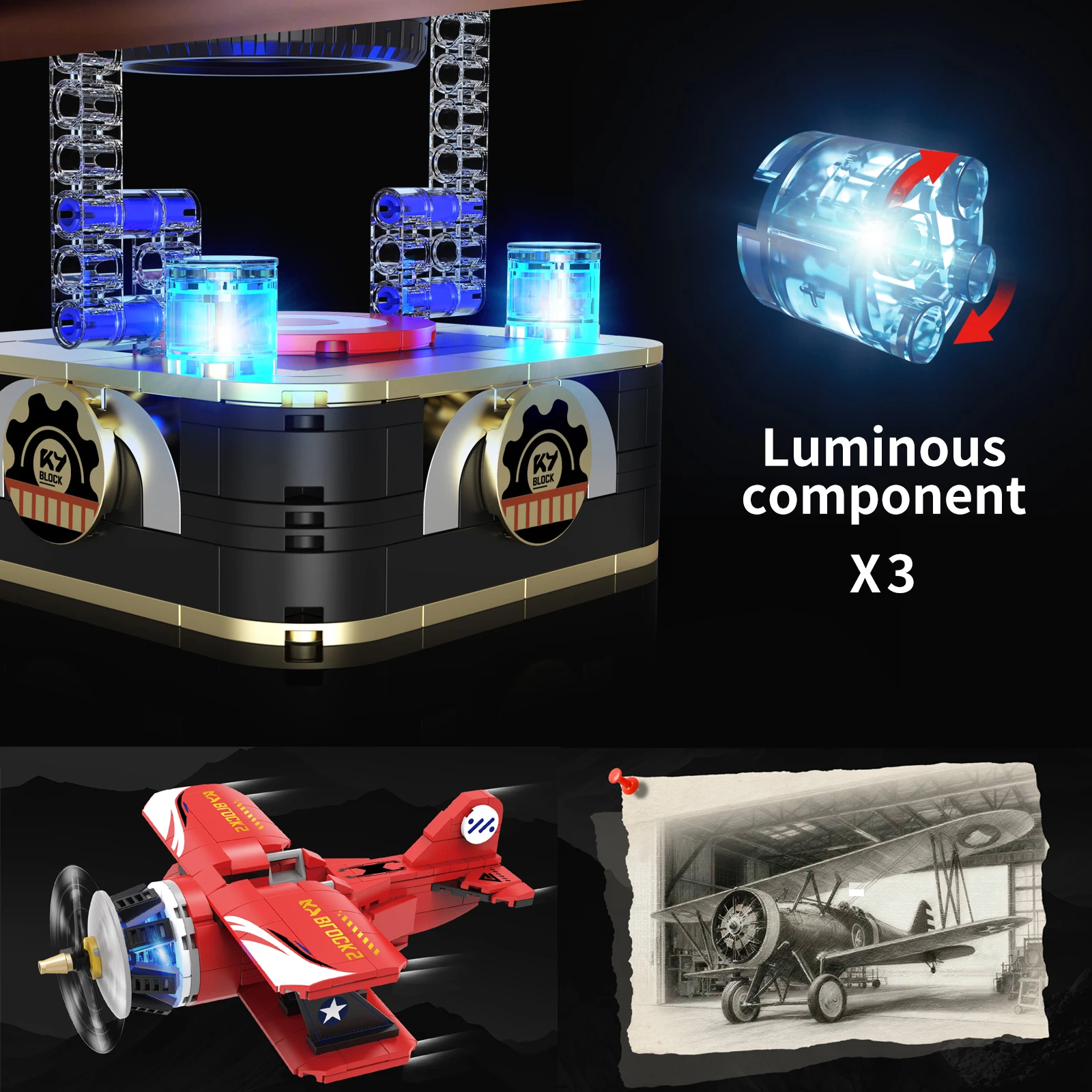 460PCS Gravity Altalena Aerei Modello Spazio Blocchi di Costruzione Giocattolo Antistress con Luce Divertimento Ornamenti Per Il Desktop Giocattoli Regalo di Festa