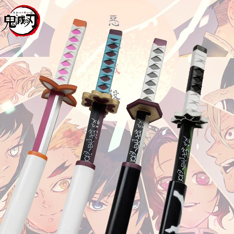 1:1 Demon Slayer Katana Original ensamblado espada de Anime accesorios de Cosplay naranja Tomioka Giyuu Kamado Tanjirou espadas 72cm:1:1