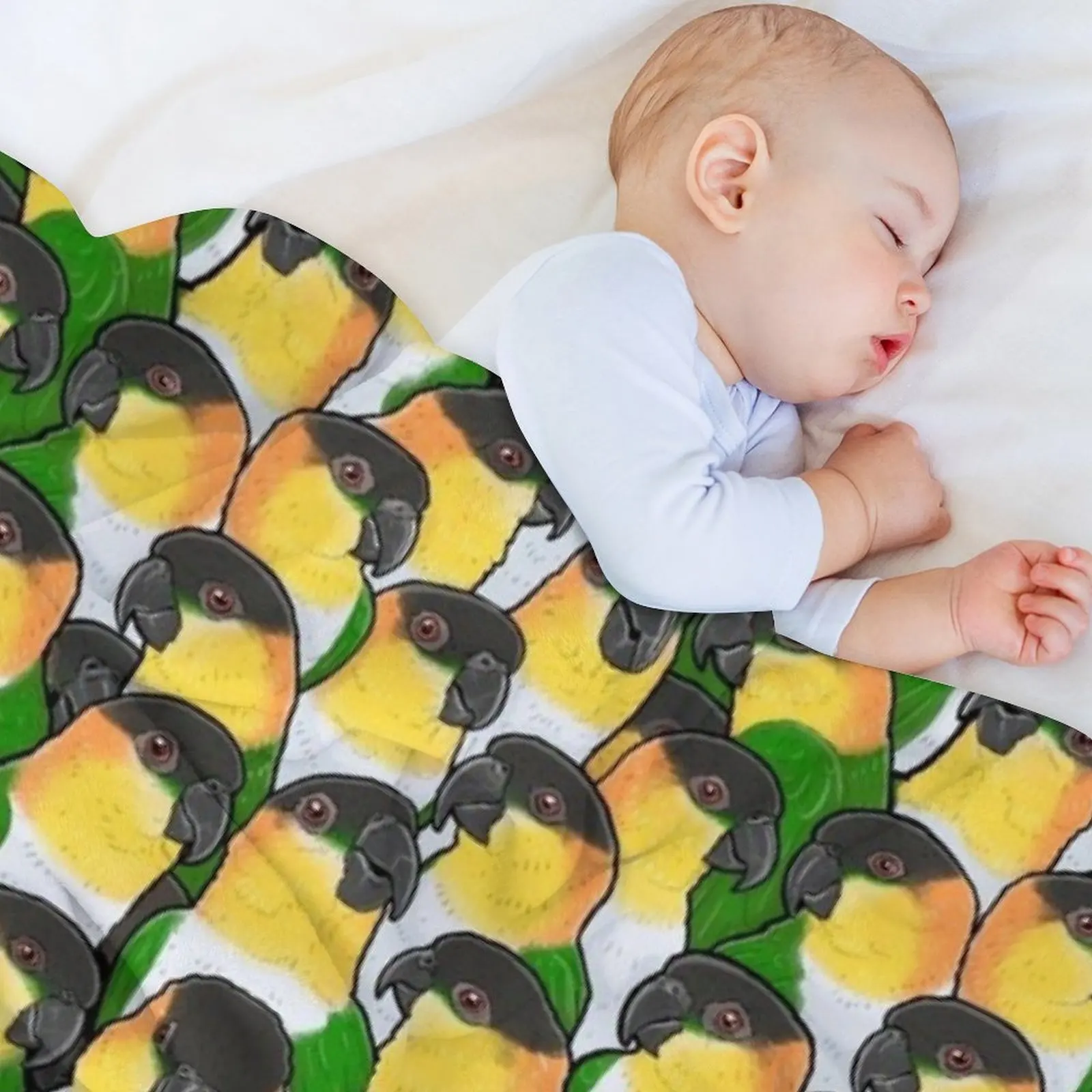 Black-headed Caique Parrots Throw Blanket For Decorative Sofa Sofa Quilt Retros heavy to sleep Blankets