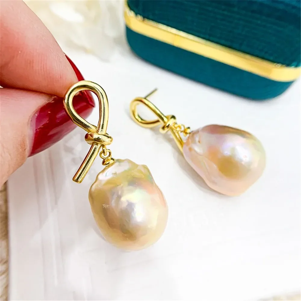 925 Silver Pearl Beads Stud Earrings Setting Base Diy Jewelry Making Findings&Components No Pearl E049