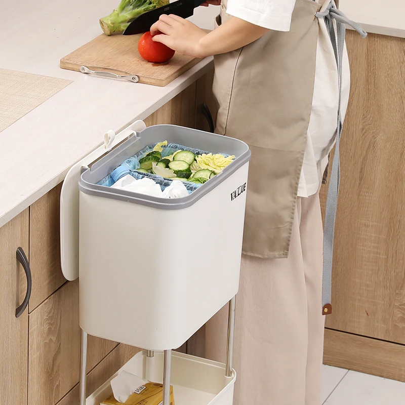 Big Kitchen Trash Can Recycle Bin Waste Storage Drawers Rubbish Bin Rolling Cover Type Poubelle De Cuisine Storage Baskets EB5LJ