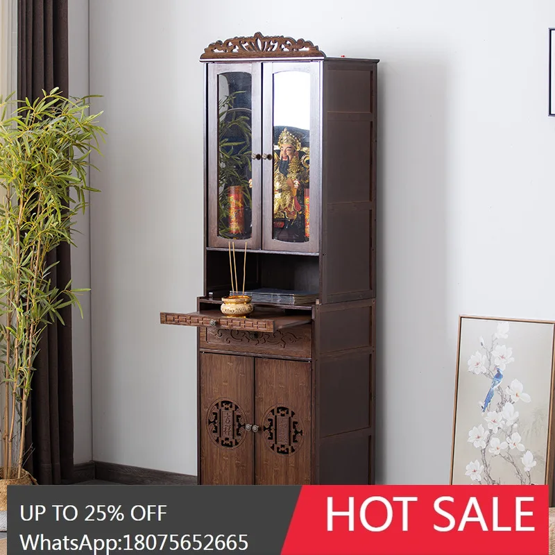 

MJY Household Cabinet with Doors Guanyin Altar Worship Cabinet Modern Offering Table Living Room Buddhist Shrine