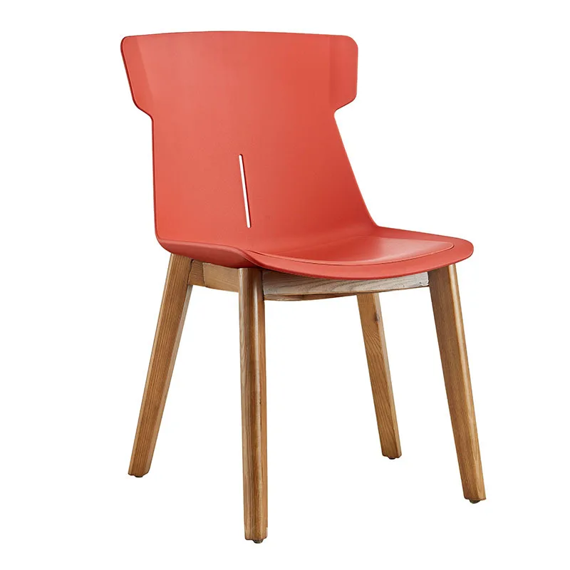

Beech backrest dining chair, modern simple backrest chair, restaurant casual plastic surface