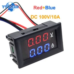 DSN-VC288 DC 100V 10A Voltmeter Ammeter Blue + Red LED Amp Dual Digital Volt Meter Gauge Voltage Current Home Use Tool