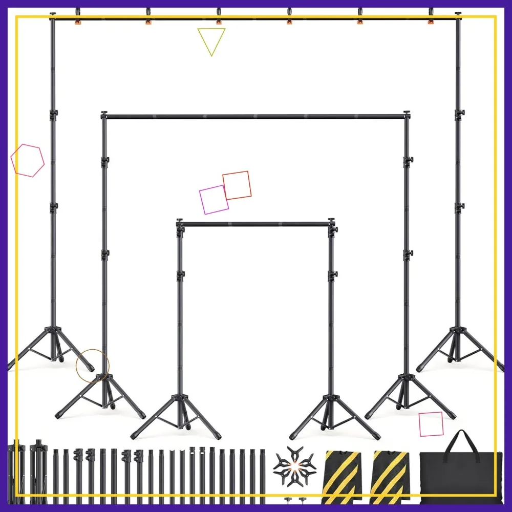 

Adjustable Backdrop Stand Kit, 6 Widths, 10x8.5ft for Party & Studio Photography