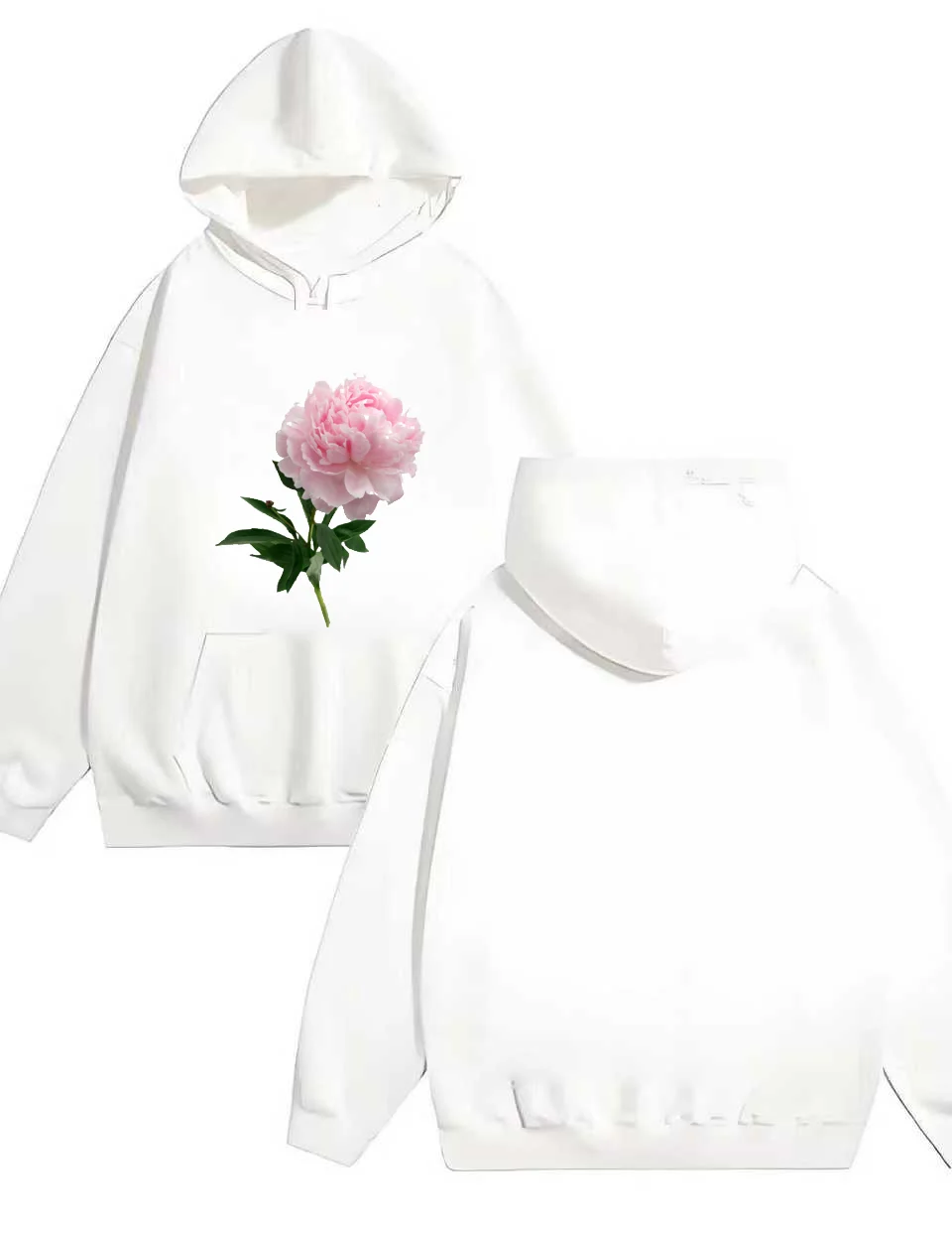 2025 Sudadera con capucha de alta resistencia Y2k 330G de la marca de moda con estampados de flores reales para Halloween de hombres y mujeres