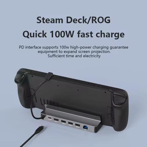 Blueendless USB C Docking Station for Steam Deck &amp; ROG Game Docking 4K@60Hz DP HDMI-compatible Gigabit Ethernet Type C Hub