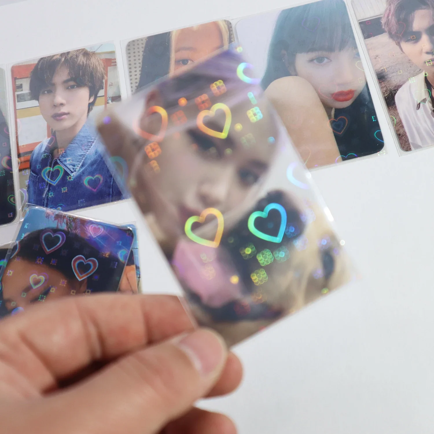 heart card sleeves Unique Bargains 10pcs Photocard Holder Holographic Clear Photo Protector Shield Cover for Trading Cards Decoration Side Opening Small in the Picture Frames department at Wei Schwarz 50pcs 61X91mm Heart Card Sleeves,