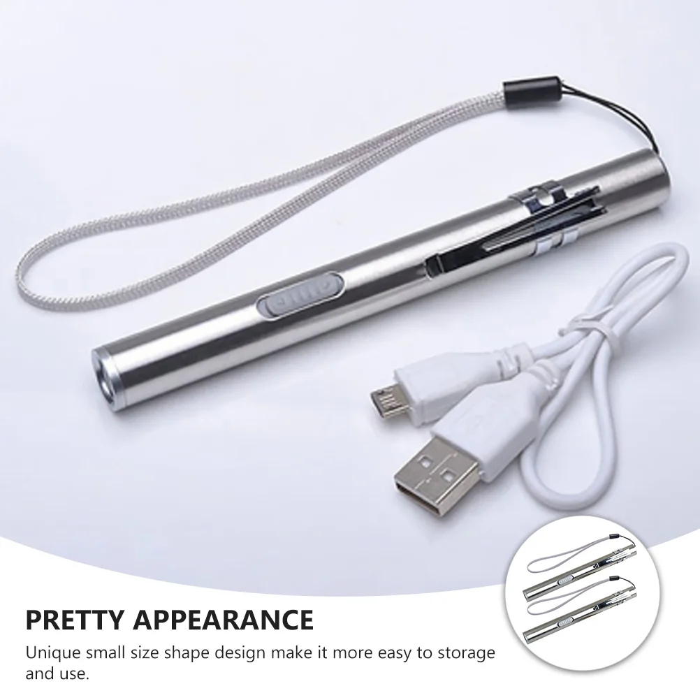 

2Pcs USB Rechargeable Medical Penlights Stainless Steel Small Size LED Nurse Doctor Pen Lamp Inspection Portable