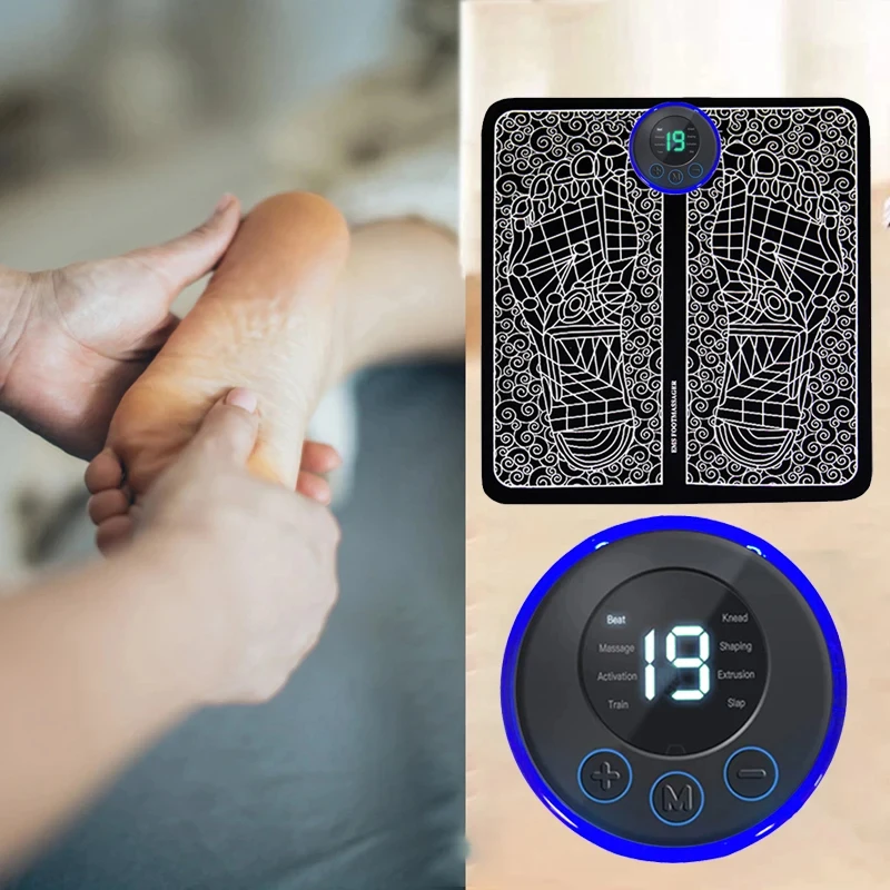 Foot Massager Foldable Portable Electric Massage Pad with Multiple Gear Adjustment for Body Relaxation Device Rechargeable image 5