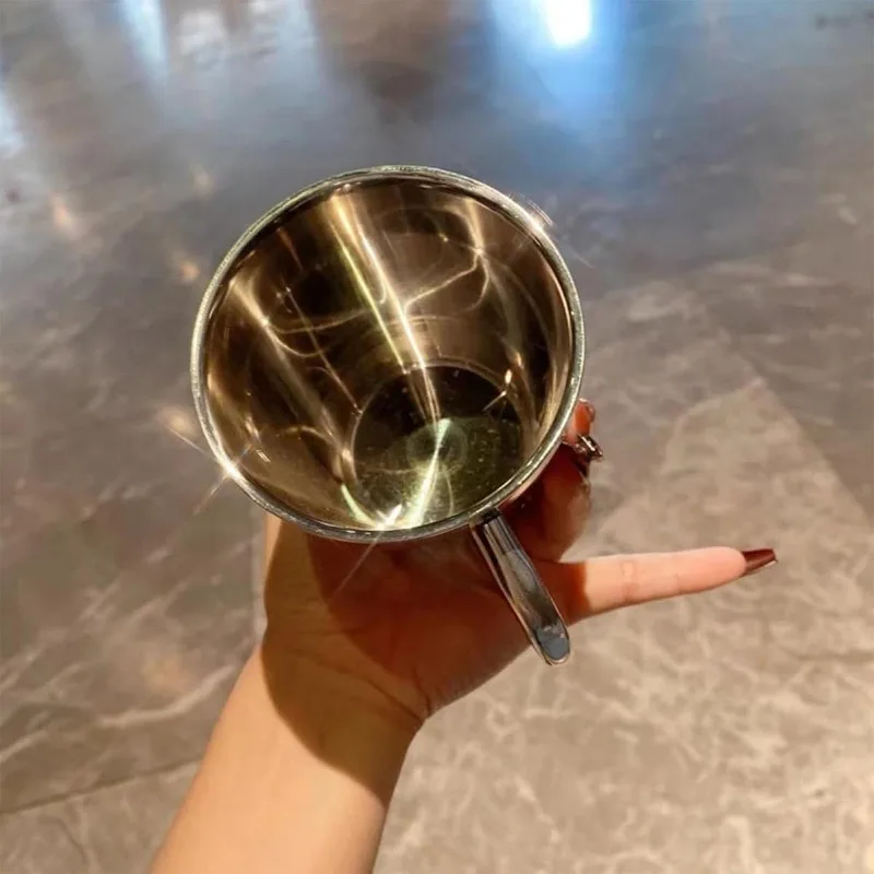 Sparkling Diamond Heart Mug Luxury Stainless Steel Coffee Cup Shatterproof Espresso Cups Kitchen Drinkware Home Accessories
