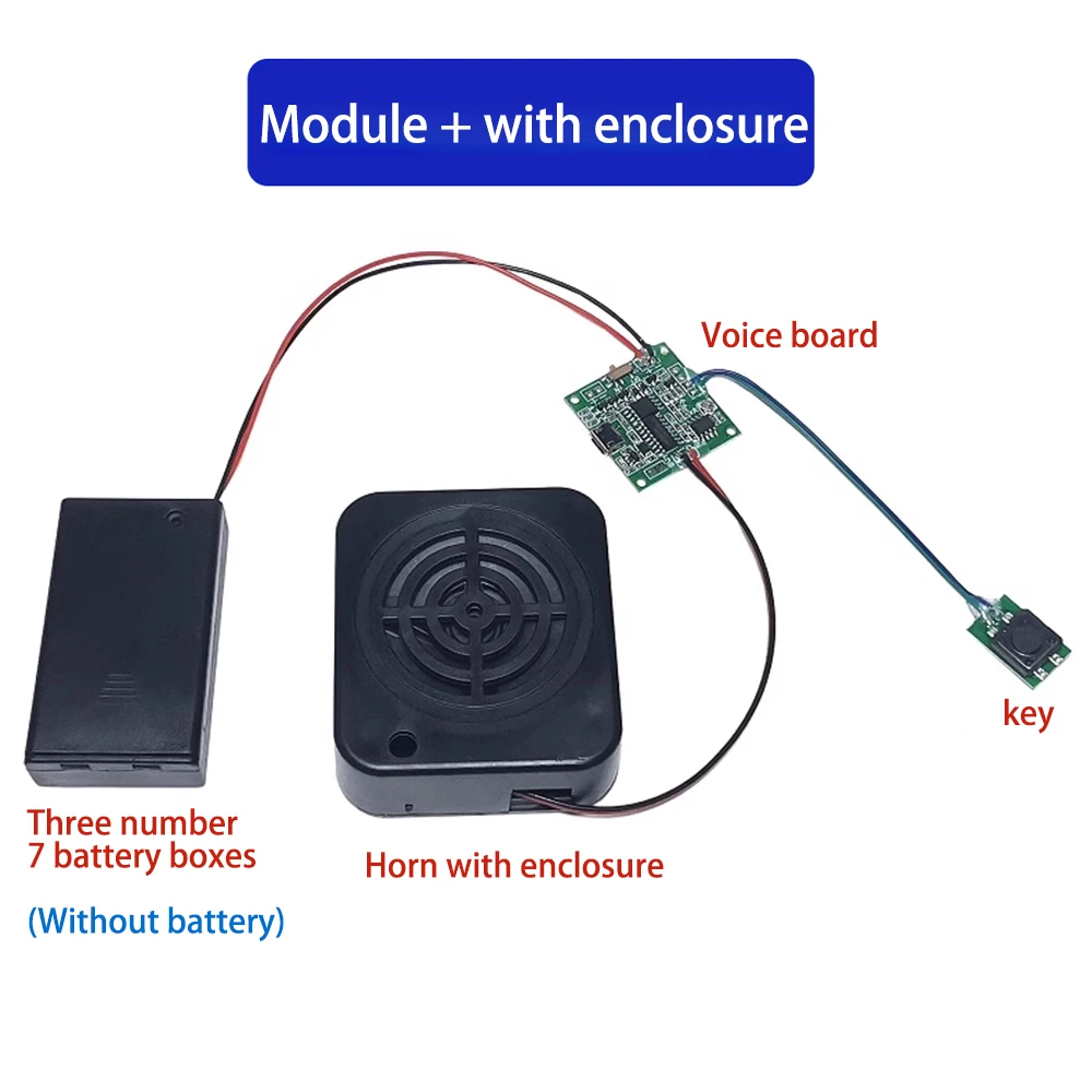 Sound Recorder Module Voice MP3 WAV Music Player with Loudspeaker Button Control 8M RAM Capacity DIY Music Box for Greeting Card