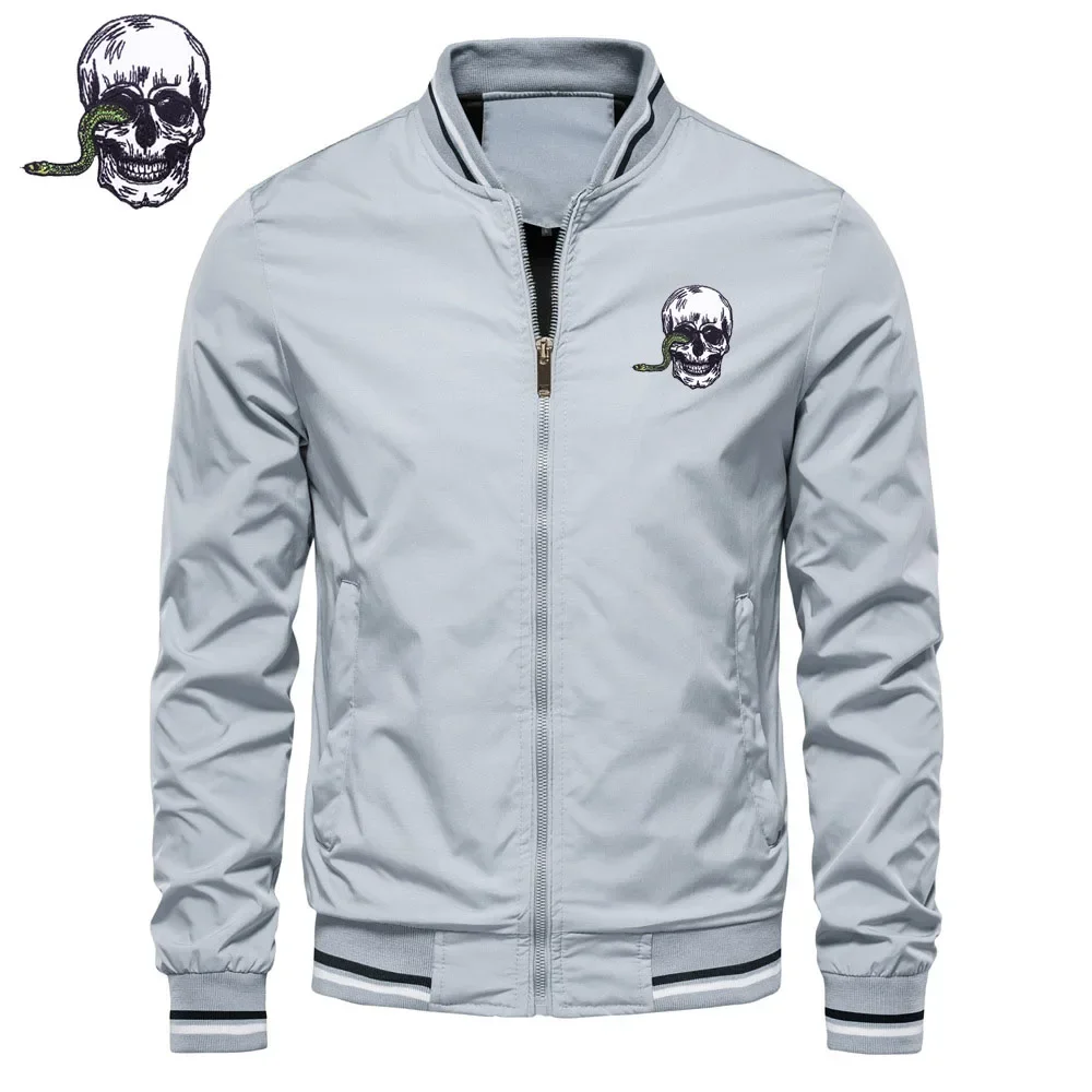 

Outdoor sports jacket Men's business jacket Punk skull embroidery Brand Men's jacket Loose comfortable baseball jacket