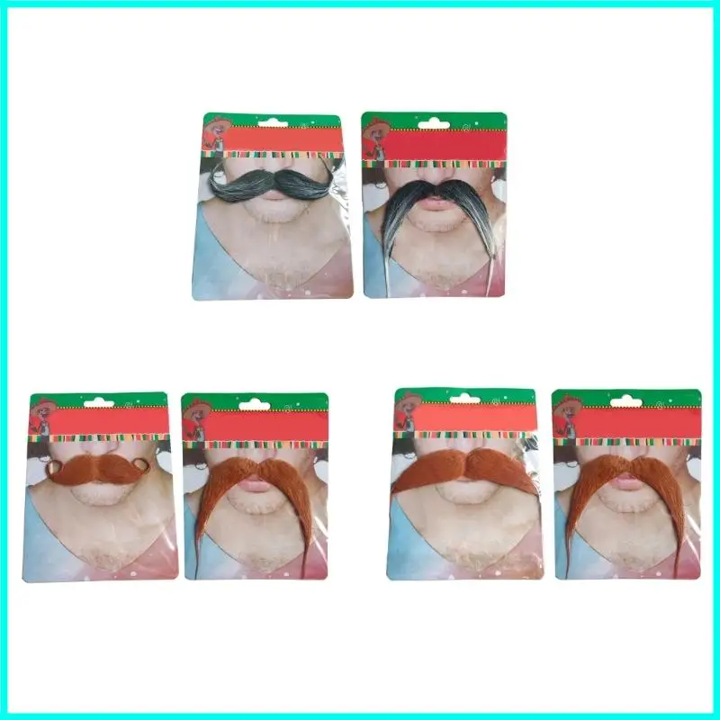 

2шт поддельные усы Хэллоуин клей поддельные борода усы наклейки