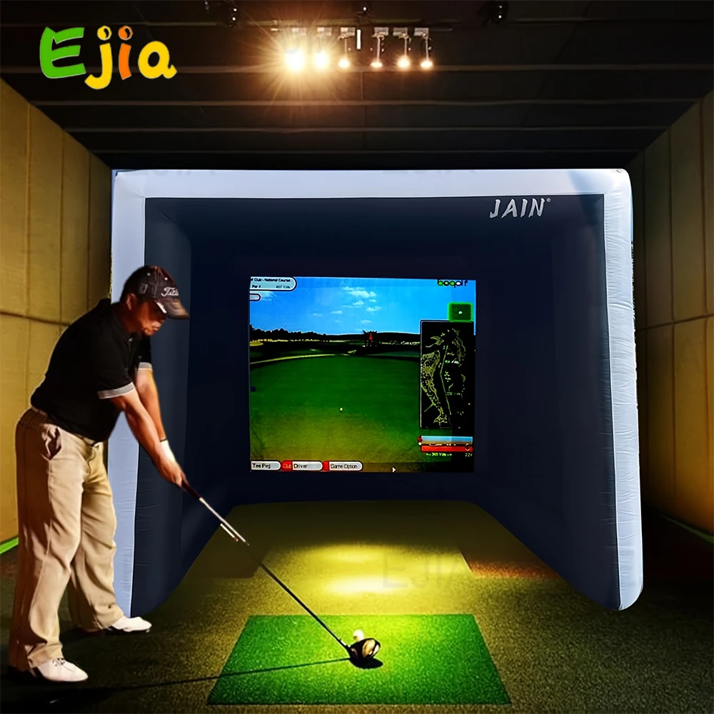 

Надувная палатка-симулятор для гольфа из Оксфордской ткани 210D, 3 м (10 футов), со встроенным вентилятором, надувной тент для гольфа для семейного отдыха