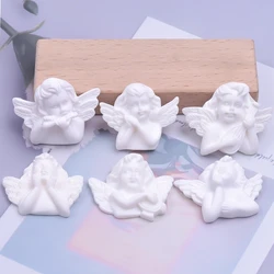 12Pcs/Lot DIY Baroque Resin Angel Wing Charms Flatback Cupid Guardian Pendant For Diy Phone Case Decoration Jewelry Accessories