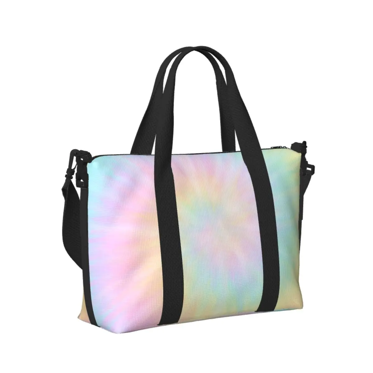 

Custom Tie Dye Pastel Wallpaper Beach Travel Bag Large Capacity Tote Bags for Gym Sport Women Shopping Duffle Shoulder Bag