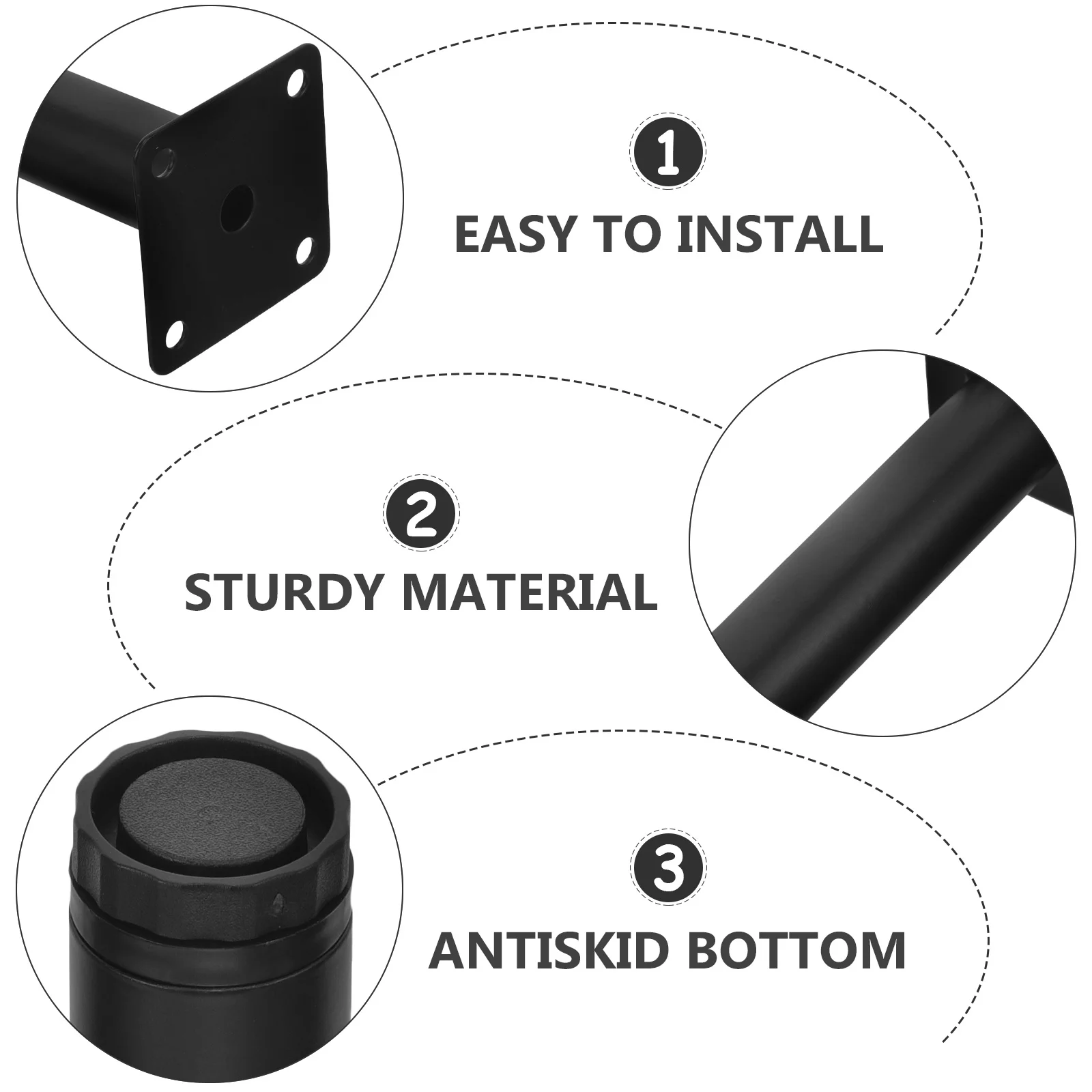 

4pcs Furniture Legs Metal Heavy Duty For Sofa Cabinet Table Replacement Adjustable Legs With Anti-Slip Pads Floor Protection