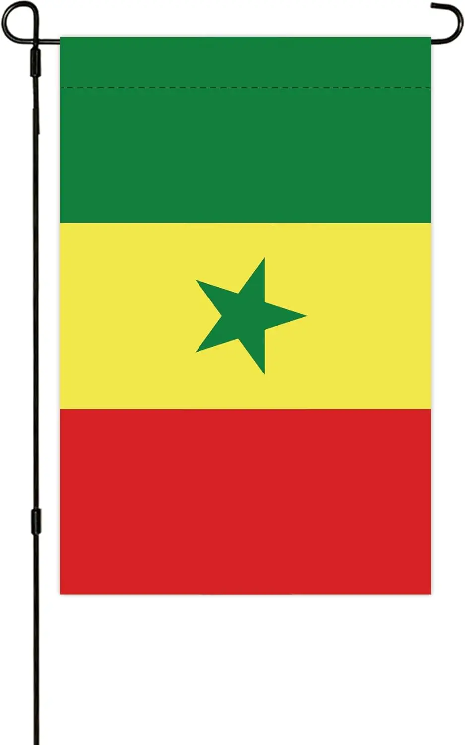 Senegal Garden Flag 12x18 Inch Double Sided Africa Flags with Vivid Color for Yard Lawn Garden Decor, Home Decorative Flags Bann