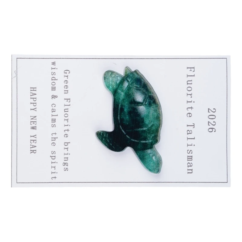 U2JC Pocket Hug Tokens Green Fluorite Sea Turtles Figurine Gift for Turtles Lover