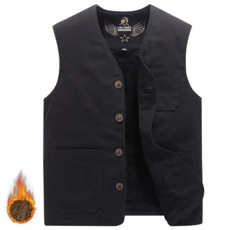 Winter Men‘s Fleece Vests Casual Men Thermal Warm Waistcoats Male Sleeveless Jackets Windbreaker Vests Clothing