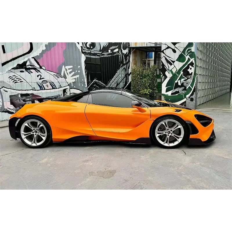 طقم هيكل من ألياف الكربون طراز 765LT 720S Upgrd 765LT المصد الأمامي المصد الخلفي أنبوب عادم سبويلر خلفي